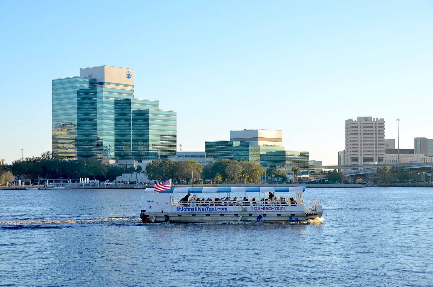 A water taxi on the St. Johns River in Jacksonville